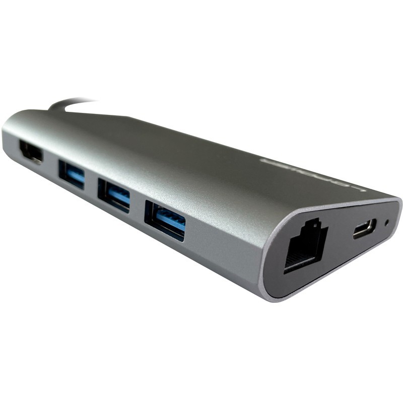 LC-Power Hub - LC-HUB-C-MULTI-5 - USB-C to 3x USB-A, USB-C, HDMI, MicroSD, SD, LAN — Buy in Cyprus with Fast Delivery