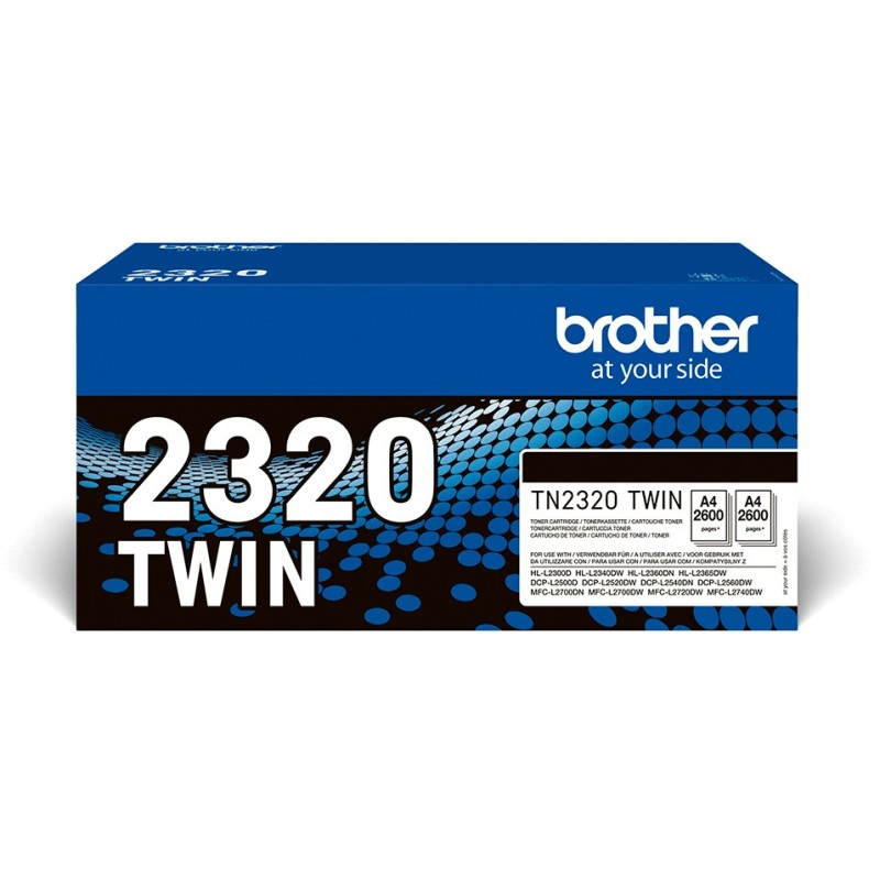 Brother Toner - TN-2320TWIN - Black, 2-pack, up to 2,600 pages per ISO IEC 19752 — Buy in Cyprus with Fast Delivery