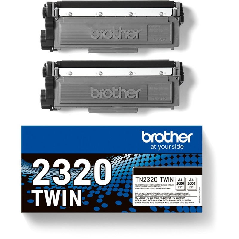 Brother Toner - TN-2320TWIN - Black, 2-pack, up to 2,600 pages per ISO IEC 19752 — Buy in Cyprus with Fast Delivery