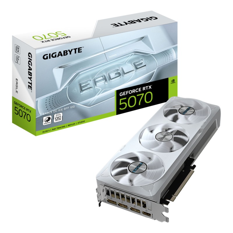 GIGABYTE GeForce RTX 5070 EAGLE OC ICE - White, 12GB GDDR7, 2587 MHz, PCIe 5.0, WINDFORCE 3X