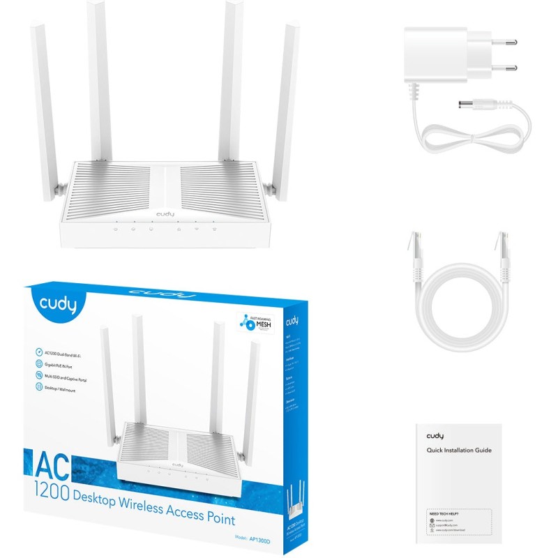 Cudy Wireless Desktop Access Point - AC1300 - Wireless Desktop Access Point — Buy in Cyprus with Fast Delivery