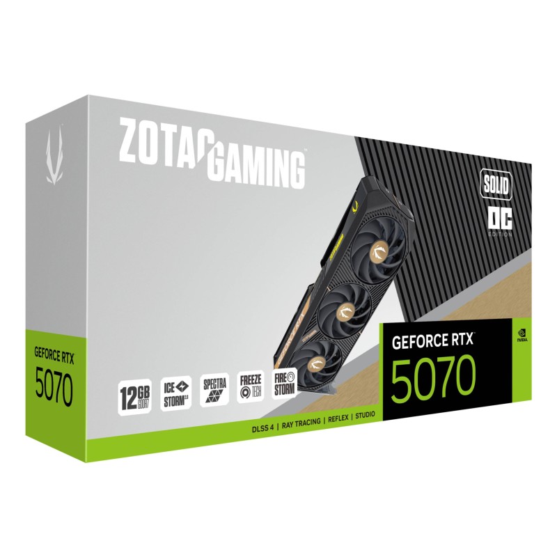 ZOTAC GAMING GeForce RTX 5070 SOLID OC - 12GB GDDR7, 2542 MHz Boost, Compact SFF — Buy in Cyprus with Fast Delivery