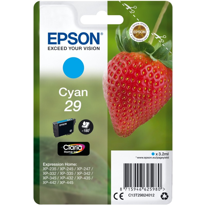 Epson Ink 29 - C13T29824012 - Cyan up to 180 pages — Buy in Cyprus with Fast Delivery