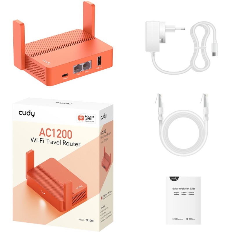 Cudy Wireless Mini VPN Router - AC1200 - with USB — Buy in Cyprus with Fast Delivery