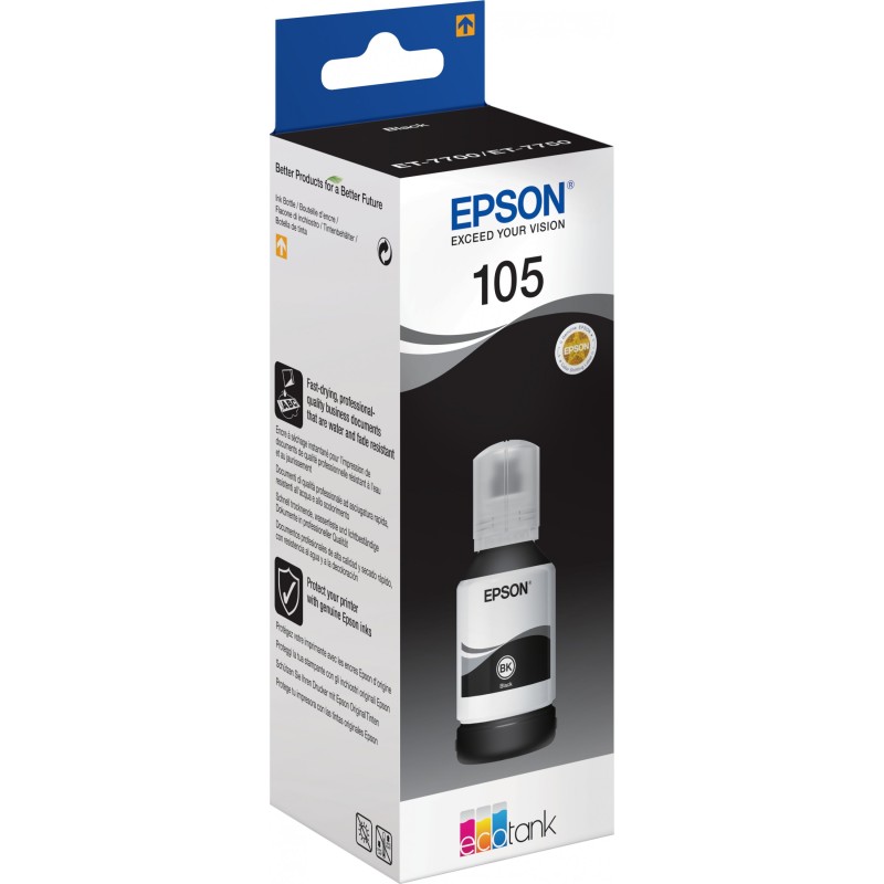 Epson Ink - 4LB 105 - EcoTank Black ink bottle pigmented — Buy in Cyprus with Fast Delivery