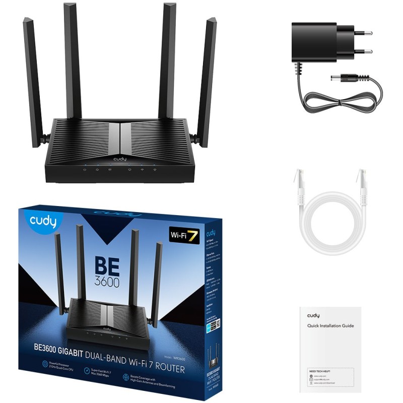 Cudy Gigabit Wi-Fi 7 Mesh Router - BE3600 - Gigabit Wi-Fi 7 Mesh Router — Buy in Cyprus with Fast Delivery
