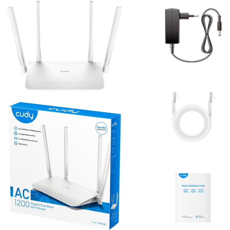 Cudy AC1200 Gigabit Wi-Fi Mesh Router - AC1200 — Buy in Cyprus with Fast Delivery