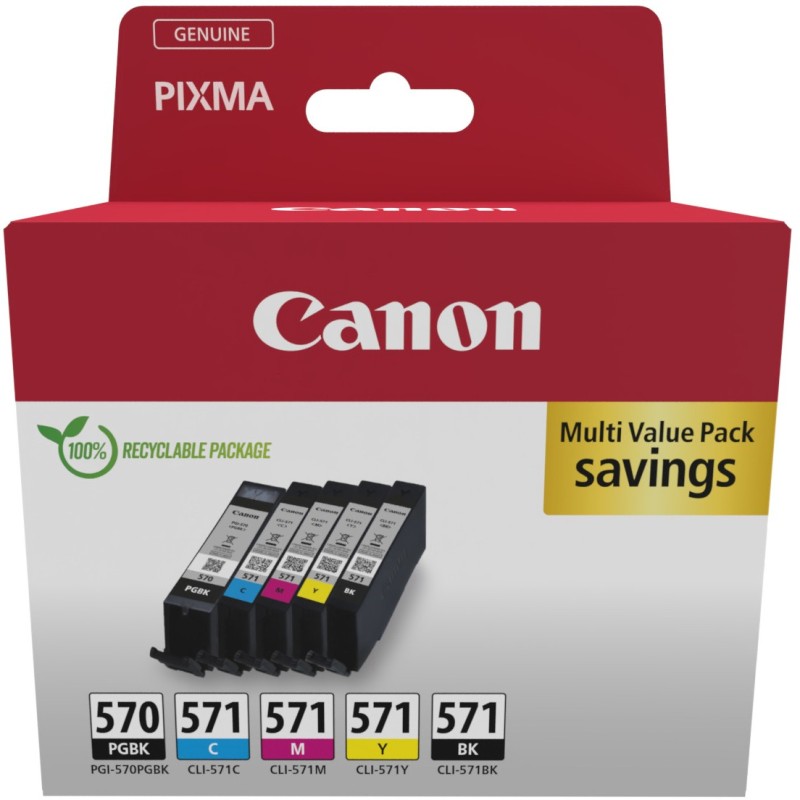 Canon Ink - 0372C006 - PGI-570 CLI-571 5-piece Multipack (PGBK BKMCY) — Buy in Cyprus with Fast Delivery