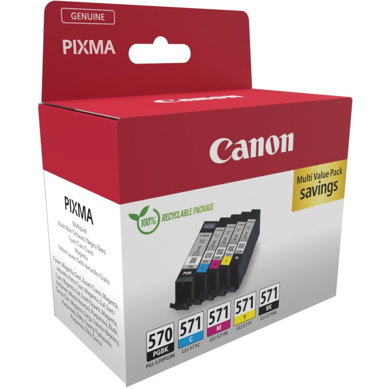 Canon Ink - 0372C006 - PGI-570 CLI-571 5-piece Multipack (PGBK BKMCY) — Buy in Cyprus with Fast Delivery