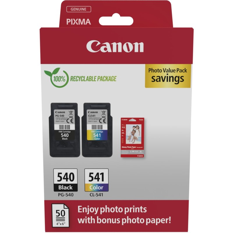 Canon Ink - PG-540 CL-541 - 5225B013 2-pack (BK Color) incl. Photo Paper — Buy in Cyprus with Fast Delivery
