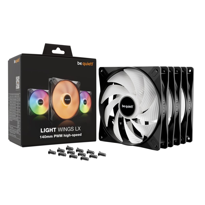 be quiet! Light Wings LX 140mm PWM High-Speed Case Fans (3-Pack) - Black, ARGB, 1800 RPM — Buy in Cyprus with Fast Delivery