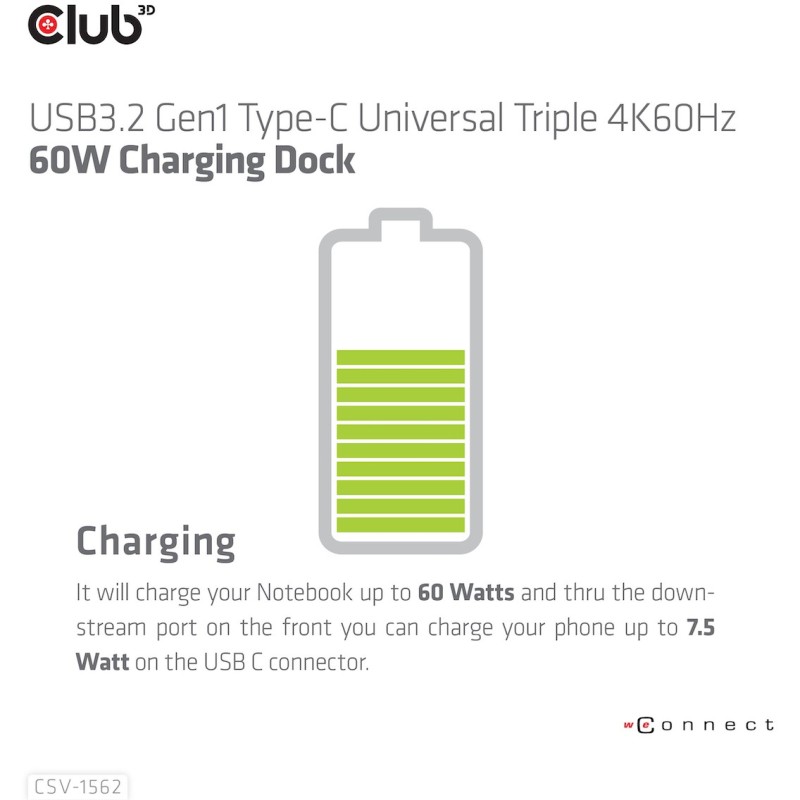 Club3D 4K ChargingDock USB-C - 6xUSB3 2xDP HDMI LAN Audio — Buy in Cyprus with Fast Delivery