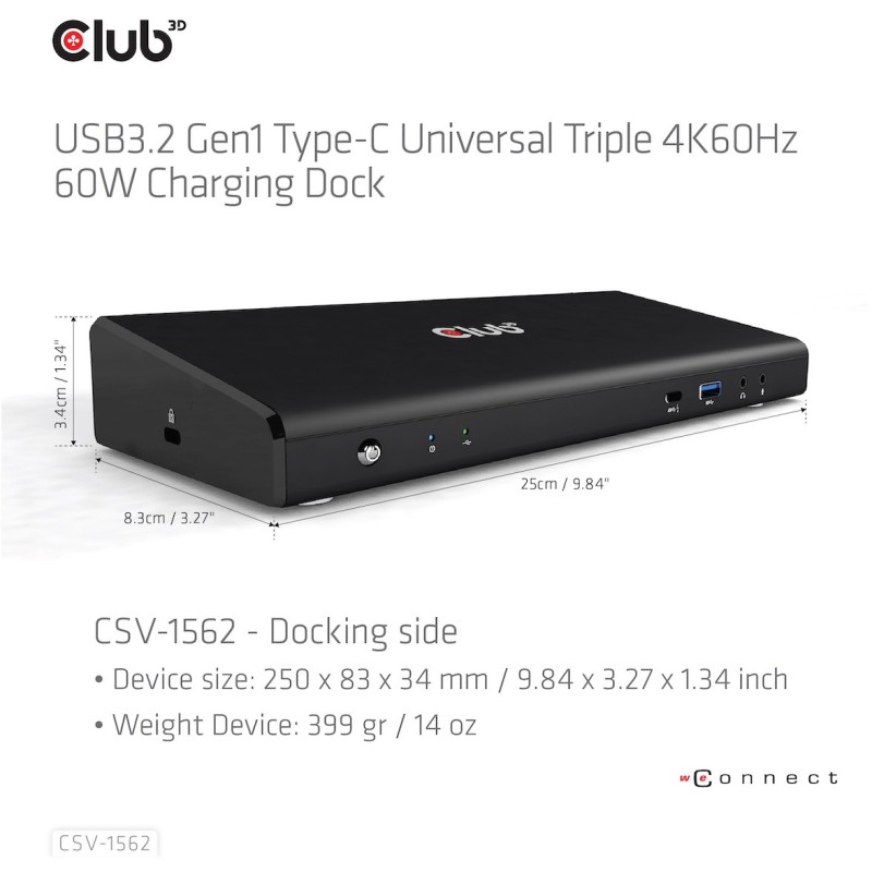 Club3D 4K ChargingDock USB-C - 6xUSB3 2xDP HDMI LAN Audio — Buy in Cyprus with Fast Delivery