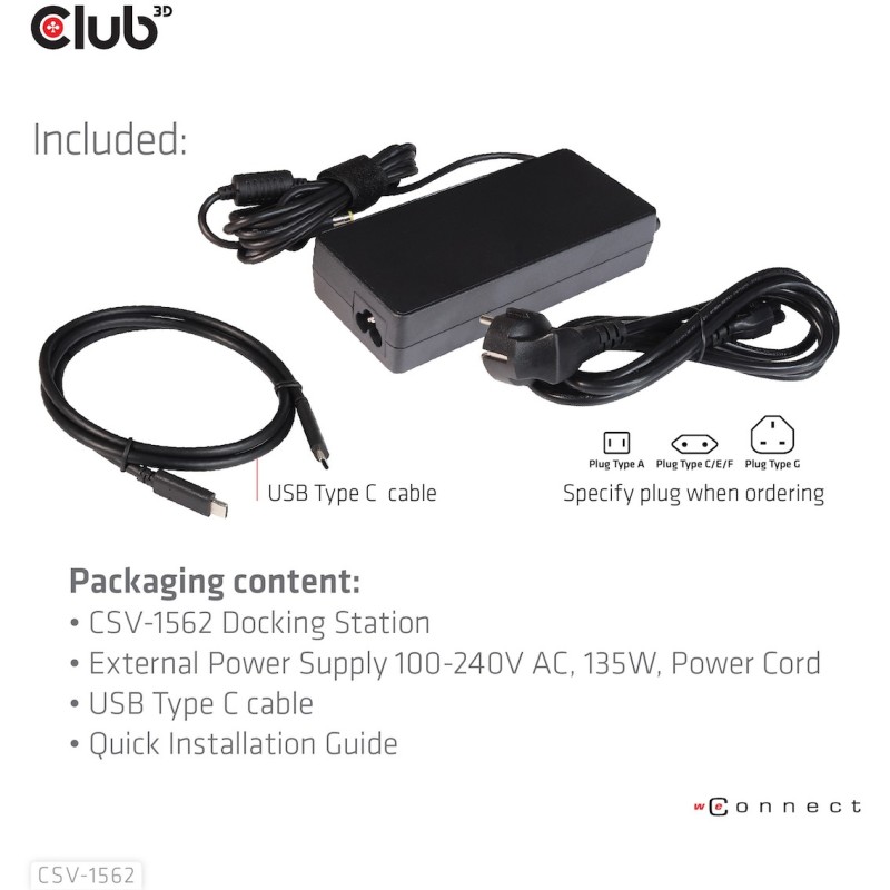 Club3D 4K ChargingDock USB-C - 6xUSB3 2xDP HDMI LAN Audio — Buy in Cyprus with Fast Delivery