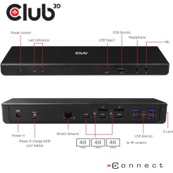 Club3D 4K ChargingDock USB-C - 6xUSB3 2xDP HDMI LAN Audio — Buy in Cyprus with Fast Delivery