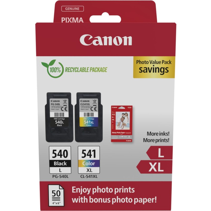 Canon Ink - 5224B012 - PG-540L CL-541XL 2-pack (Black) incl. Photo Paper — Buy in Cyprus with Fast Delivery