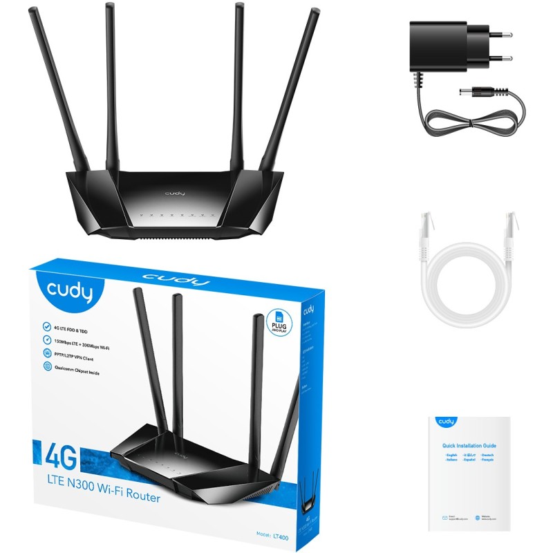 Cudy Router - N300 - Wi-Fi 4G LTE Cat4 Router — Buy in Cyprus with Fast Delivery