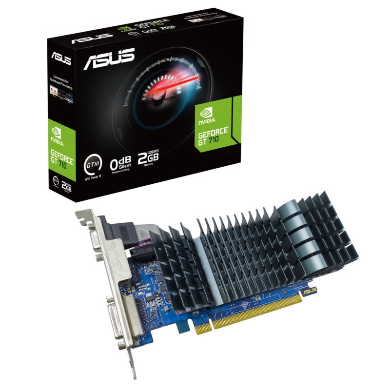 ASUS GeForce GT 710 2GB (GT710 2GD5) - Passive, Low-Profile, HDMI/DVI/VGA — Buy in Cyprus with Fast Delivery