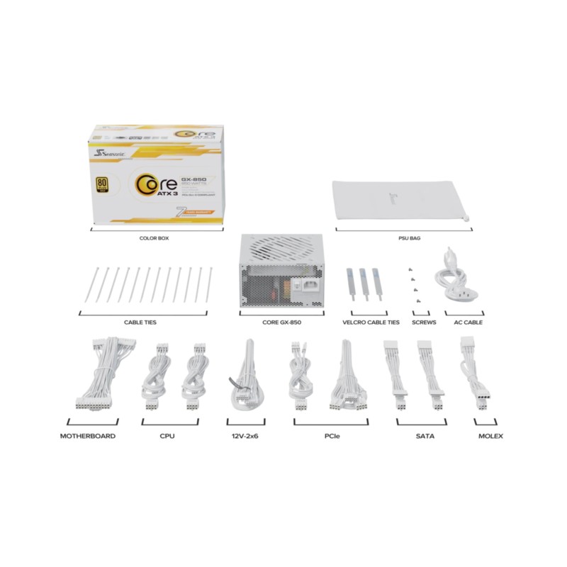 Power Supply - Core-GX-850 - 850W Gold modular White — Buy in Cyprus with Fast Delivery