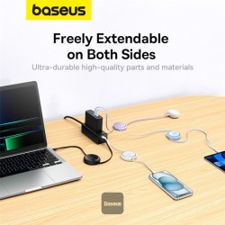 Baseus Cable USB-C to USB-C Pathfinder Retractable Cable - 100W 1m Black — Buy in Cyprus with Fast Delivery