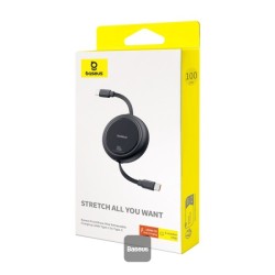 Baseus Cable USB-C to USB-C Pathfinder Retractable Cable - 100W 1m Black — Buy in Cyprus with Fast Delivery