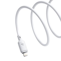 Baseus Cable Silky Series - Lightning to USB-C - 2.0m - White — Buy in Cyprus with Fast Delivery