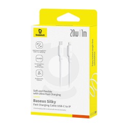 Baseus Cable Silky Series - Lightning to USB-C - 2.0m - White — Buy in Cyprus with Fast Delivery