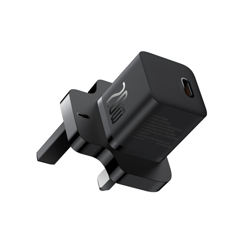 Baseus Charger Wall - 20W USB-C UK MINI GaN5 Black — Buy in Cyprus with Fast Delivery