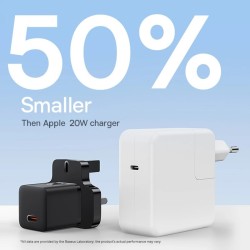 Baseus Charger Wall - 20W USB-C UK MINI GaN5 Black — Buy in Cyprus with Fast Delivery