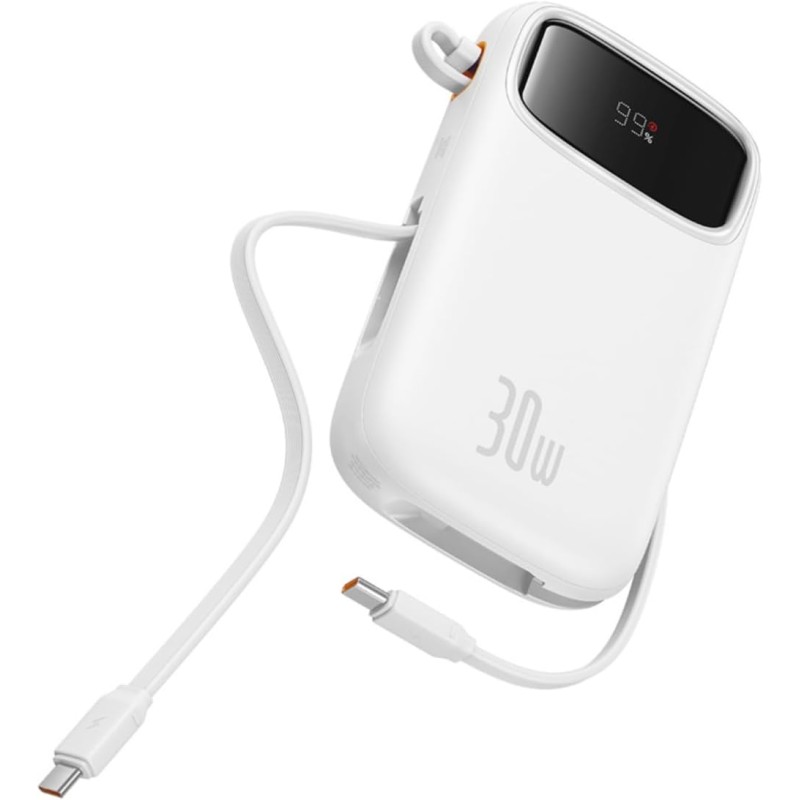 Baseus Powerbank - QPow 2 - 30W 20000mAh Display White — Buy in Cyprus with Fast Delivery