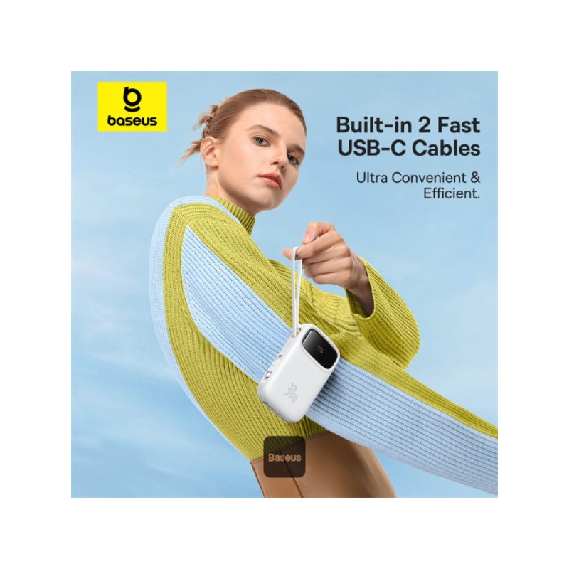 Baseus Powerbank - QPow 2 - 30W 20000mAh Display White — Buy in Cyprus with Fast Delivery