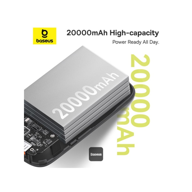 Baseus Powerbank - QPow 2 - 30W 20000mAh Display White — Buy in Cyprus with Fast Delivery