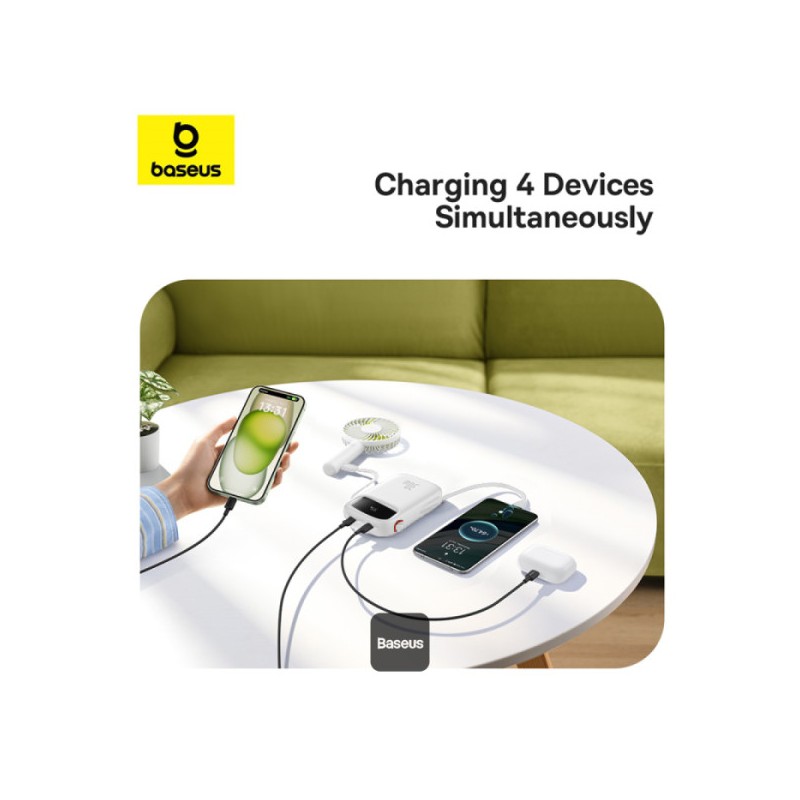 Baseus Powerbank - QPow 2 - 30W 20000mAh Display White — Buy in Cyprus with Fast Delivery
