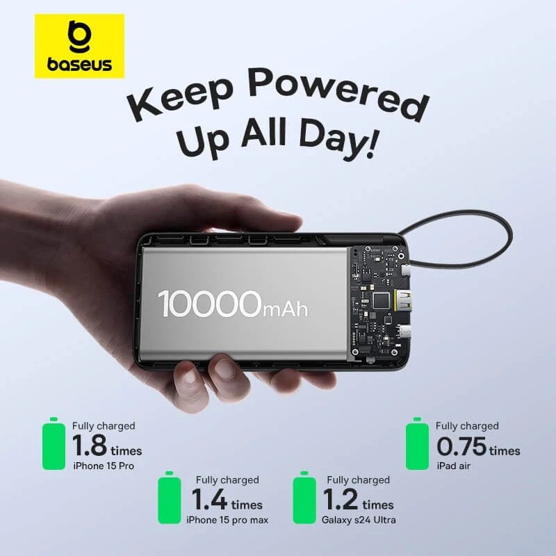 Baseus Powerbank - Bipow 2 - 20W 10000mAh Black — Buy in Cyprus with Fast Delivery