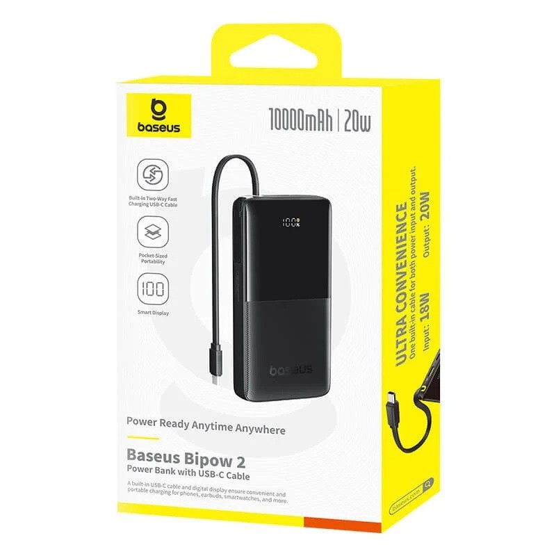 Baseus Powerbank - Bipow 2 - 20W 10000mAh Black — Buy in Cyprus with Fast Delivery