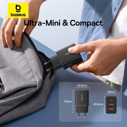 Baseus Charger Wall 30W 2xUSB-A 1xUSB-C Cube EU Black - Characteristics — Buy in Cyprus with Fast Delivery