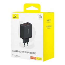 Baseus Charger Wall 30W 2xUSB-A 1xUSB-C Cube EU Black - Characteristics — Buy in Cyprus with Fast Delivery