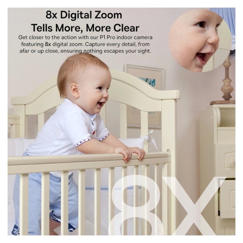 Baseus Security Indoor Camera - P1 Pro - 3K White EU — Buy in Cyprus with Fast Delivery