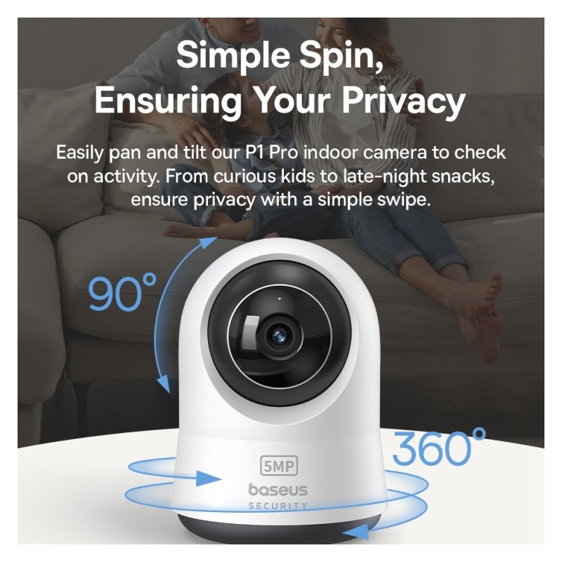 Baseus Security Indoor Camera - P1 Pro - 3K White EU — Buy in Cyprus with Fast Delivery