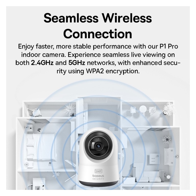 Baseus Security Indoor Camera - P1 Pro - 3K White EU — Buy in Cyprus with Fast Delivery