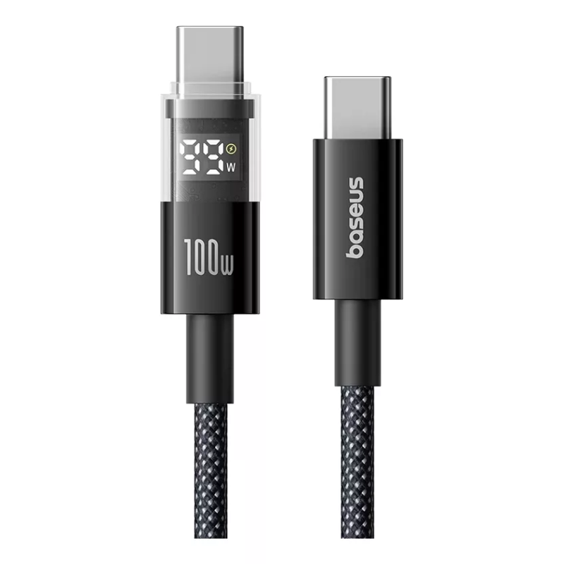 Baseus Cable USB-C to USB-C - Display 2 Series Braided 100W 2.0m Black — Buy in Cyprus with Fast Delivery