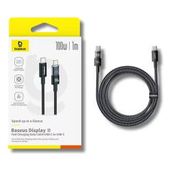 Baseus Cable USB-C to USB-C - Display 2 Series Braided 100W 2.0m Black — Buy in Cyprus with Fast Delivery