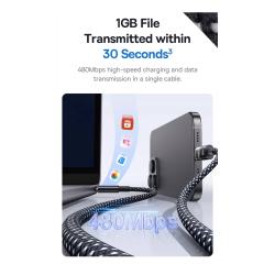 Baseus Cable USB-C to USB-C - Display 2 Series Braided 100W 2.0m Black — Buy in Cyprus with Fast Delivery