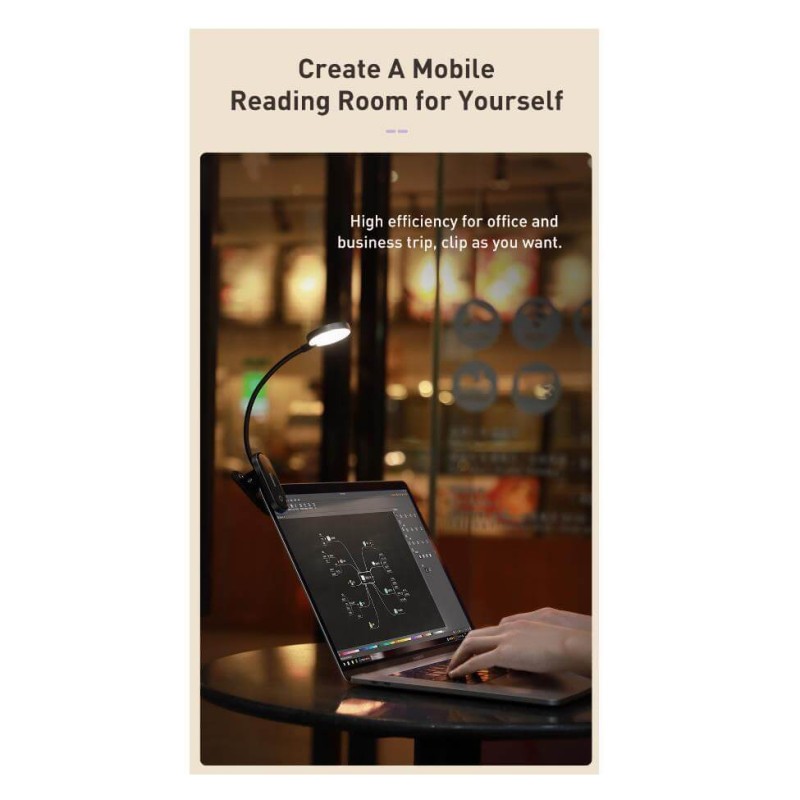 Baseus Reading Mini Clip Lamp - Clip Lamp — Buy in Cyprus with Fast Delivery