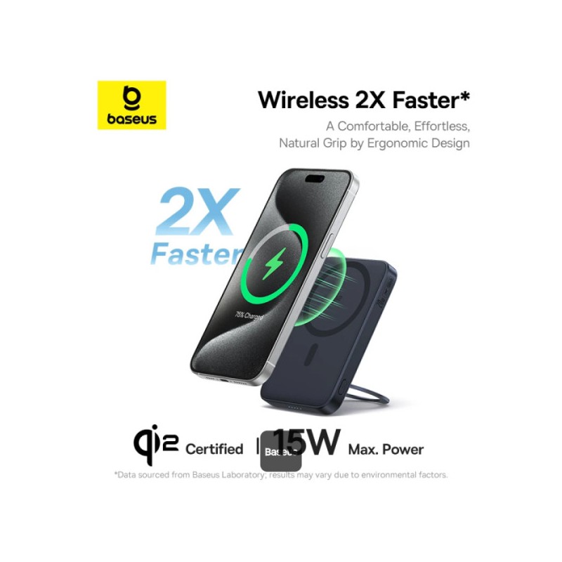 Baseus Powerbank - PicoGo - Wireless 20W 5000mAh 15W Qi2+Stand — Buy in Cyprus with Fast Delivery