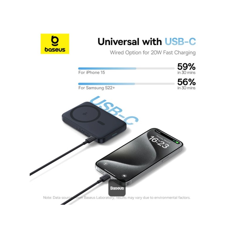 Baseus Powerbank - PicoGo - Wireless 20W 5000mAh 15W Qi2+Stand — Buy in Cyprus with Fast Delivery