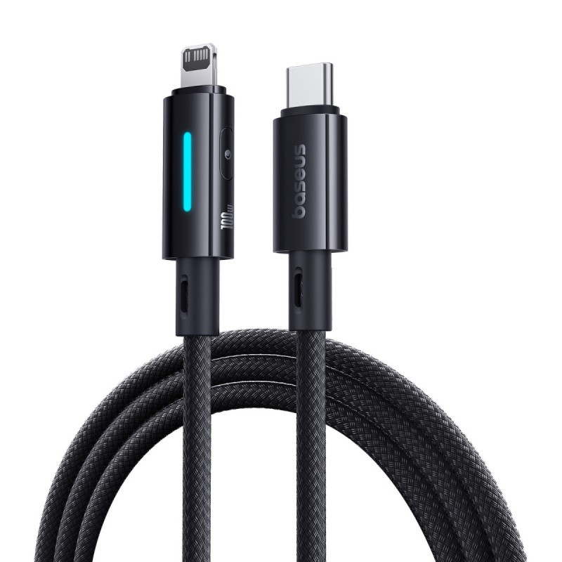 Baseus Cable Lightning to USB-C Lit Button Series - 20W 1m Cosmic Black — Buy in Cyprus with Fast Delivery