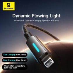 Baseus Cable Lightning to USB-C Lit Button Series - 20W 1m Cosmic Black — Buy in Cyprus with Fast Delivery