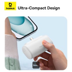 Baseus Powerbank 20W 5000mAh Plug-In Lightning White - 20W, 5000mAh, Plug-In Lightning, White