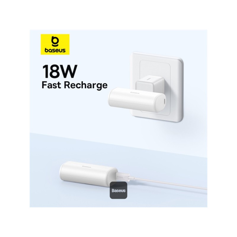 Baseus Powerbank 20W 5000mAh Plug-In Lightning White - 20W, 5000mAh, Plug-In Lightning, White